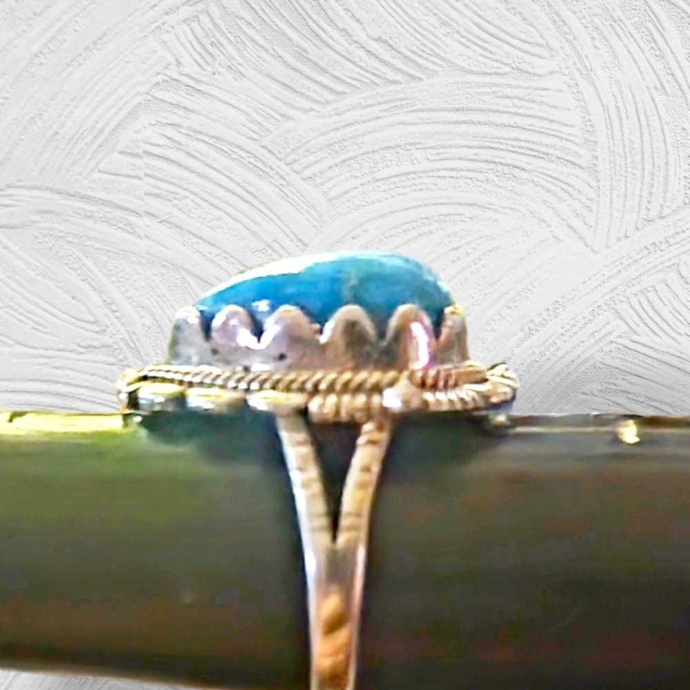 D'Joy Blue Ridge Turquoise Artisan-Crafted Ring - Picture 4 of 6